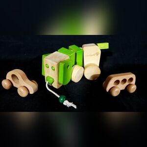 Green and Natural Wooden Toy Set